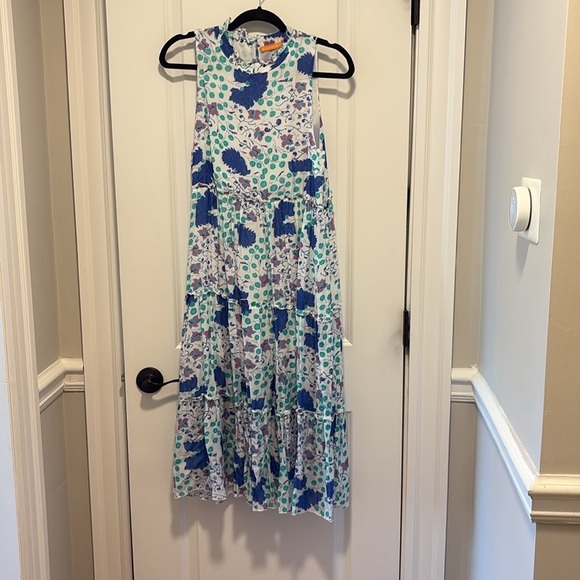 Oliphant tiered midi dress by tuckernuck small high neck flowy and soft sundress - Picture 12 of 16